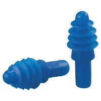 AirSoft Reusable Earplugs, TPE, Blue, Uncorded, Poly Bag - 100 Pairs