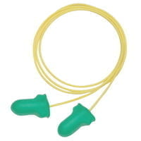 Max Lite Disposable Earplugs, Polyurethane, Green, Corded - 100 Pairs