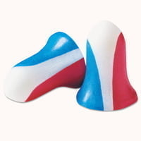 Max Disposable Earplugs, Foam, Blue/Red/White, Uncorded - 200 Pairs