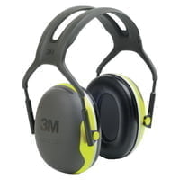 PELTOR X Series Ear Muffs, 27 dB NRR, Black/Hi-Viz Yellow, Over the Head