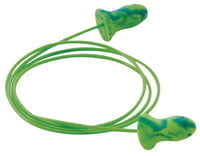 Meteors Earplugs, Foam, Green, Corded, Small - 100 PAIRS