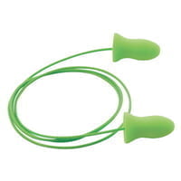 Meteors Earplugs, Foam, Green, Corded - 100 PAIRS