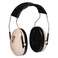 Optime 95 Earmuffs, 21 dB NRR, White/Black, Cap Attached