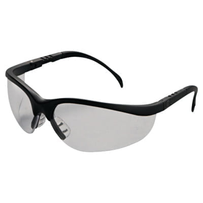 Klondike Protective Eyewear, Clear Lens, Polycarbonate, Black Frame