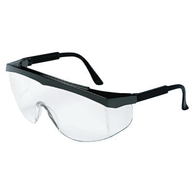 Blackjack Elite Protective Eyewear, Clear Lens, Anti-Fog, Chrome Frame, Metal