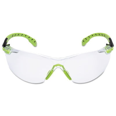 Solus 1000-Series Protective Eyewear, Clear Poly Antifog Lens, Green/Black Frame - QTY. 20