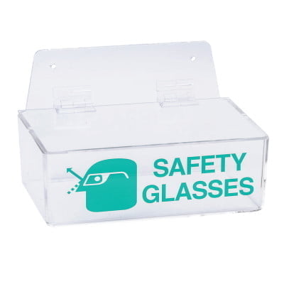 Safety Glasses Holders, 9 in x 6 in x 3 in, Green/Clear