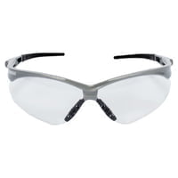 V30 Nemesis Safety Glasses, Clear Lens, Polycarbonate, Anti-Fog, Silver Frame