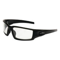 Hypershock Safety Eyewear, Clear Lens, Uvextreme Plus AF, Black Frame