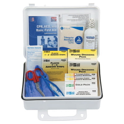 25 Person ANSI Plus First Aid Kits, Weatherproof Plastic, Wall Mount