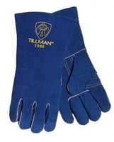 Stick Blue Welding Gloves, Cowhide, 14" Length, Cotton/Foam Lined, Large