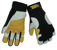 Gold/Pearl Goatskin Double Palm and Thumb - Spandex Back