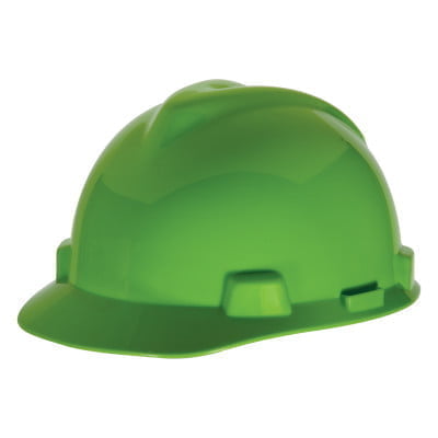 V-Gard 500 Protective Caps, 4 Point Fas-Trac, Hi-Viz Lime Green