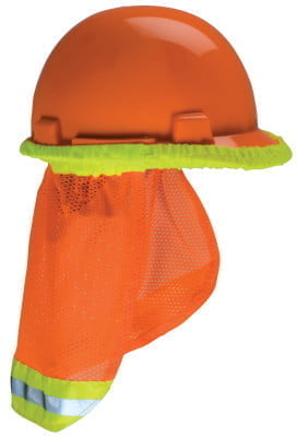 SunShade Hard Hat Accessories, Orange with Reflective Stripe, For MSA CapsHats