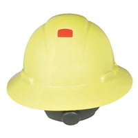 Full Brim Hard Hats, 4 Point, Ratchet, Hi Viz Yellow, QTY. 20