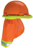 SunShade Hard Hat Accessories, Orange with Reflective Stripe, For MSA CapsHats