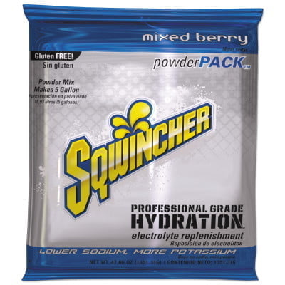 Powder Packs, Mixed Berry, 47.66 oz, Pack, Yields 5 gal