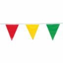 Pennant Flags, 9 in x 12 in, 100 ft Long, Polyethylene, Multi-Color, QTY. 50