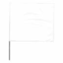 Safety Flags Pennants Stake Flags, 4 in x 5 in, 30 in Height, White - Qty. 100