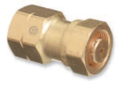 Brass Cylinder Adaptors, CGA-520 "B" Tank Acetylene To CGA-510 POL Acetylene