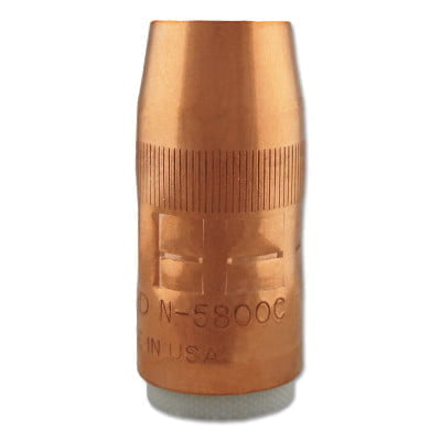 Mig Nozzles, Flush, 5/8 in Bore, For Q-Gun, Copper