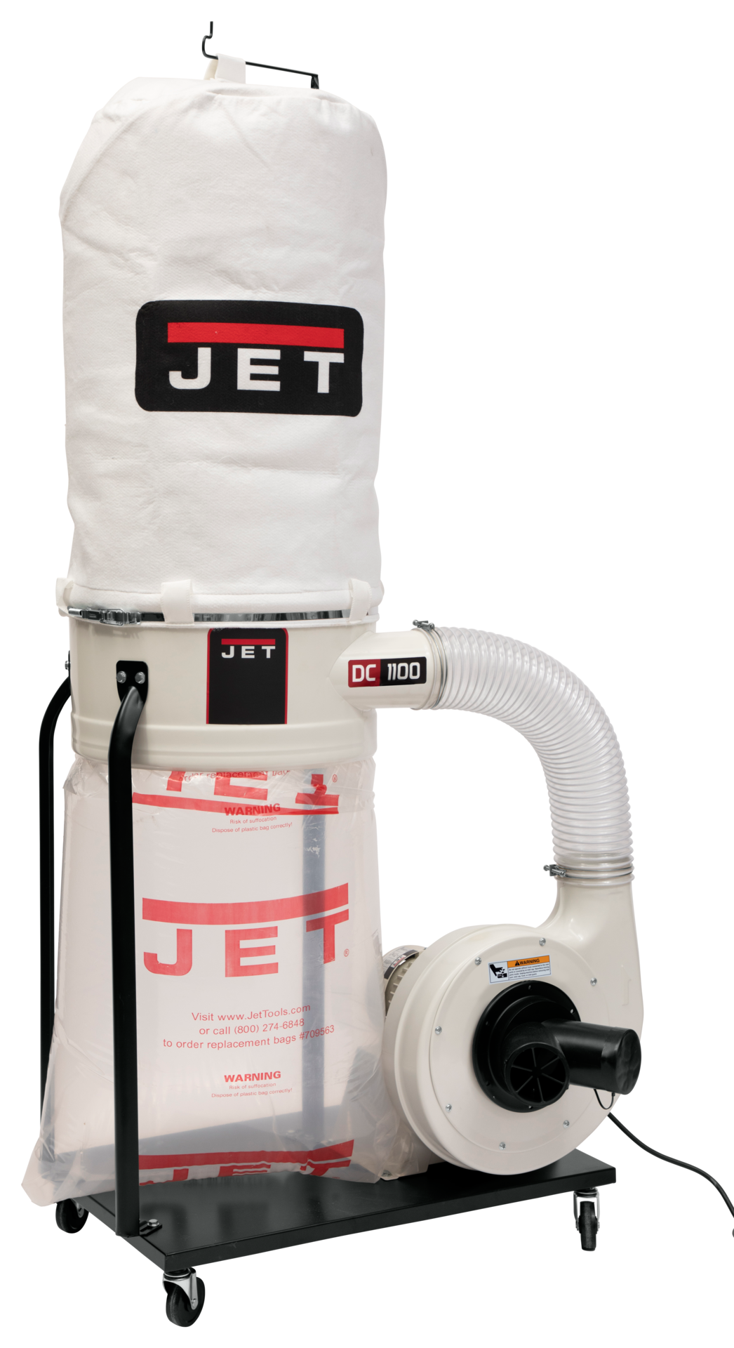 JET Portable Dust Collector 5 Micron Bag Filter 11/2HP JET Woodworking Tools